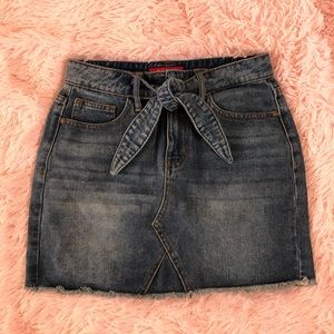 Tie Front GUESS Denim Skirt